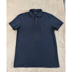 American Giant Polo Shirt Men's Size Medium Black Shorts Sleeve